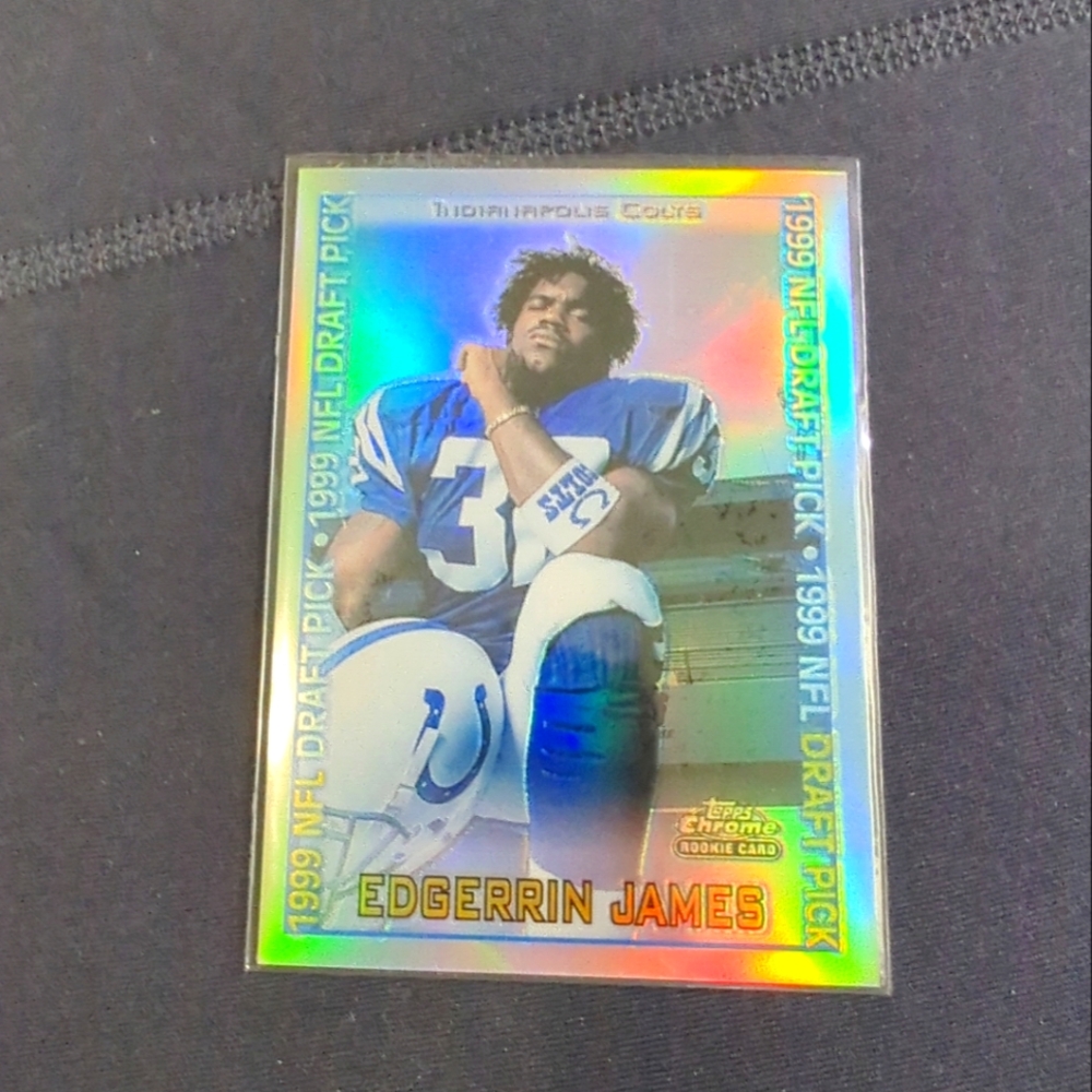 1999 Topps Chrome NFL Draft Pick "Refractor" Edgerrin James #145 Rookie RC HOF